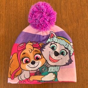 🍓3/$10 NWOT Paw Patrol Pink and Purple Kids Beanie with Pom Pom size 2-3T